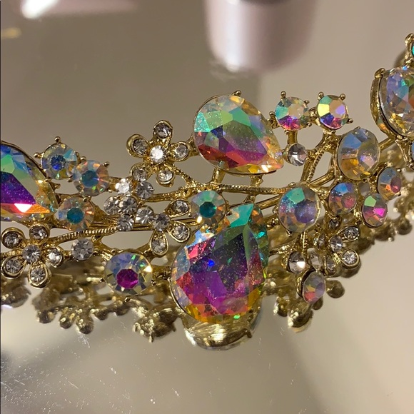 Gold multicolor headpiece, adjustable - Picture 6 of 7